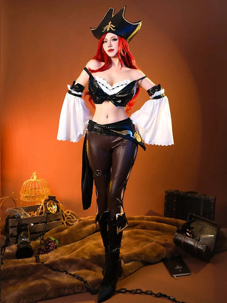 LOL Miss Fortune Cosplay Costume - The Bounty Hunter Outfit for Halloween & Women-Astricos