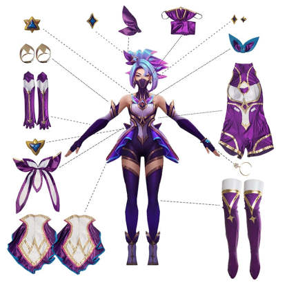 Star Guardian Akali Cosplay Costume - Full Set LOL AKALI Women Outfit-Astricos