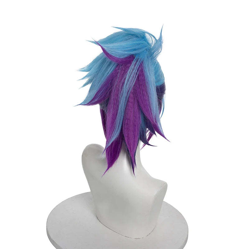 LOL Star Guardian Akali Cosplay Wig - 40cm Mixed Color with Ponytail | Heat Resistant-Astricos