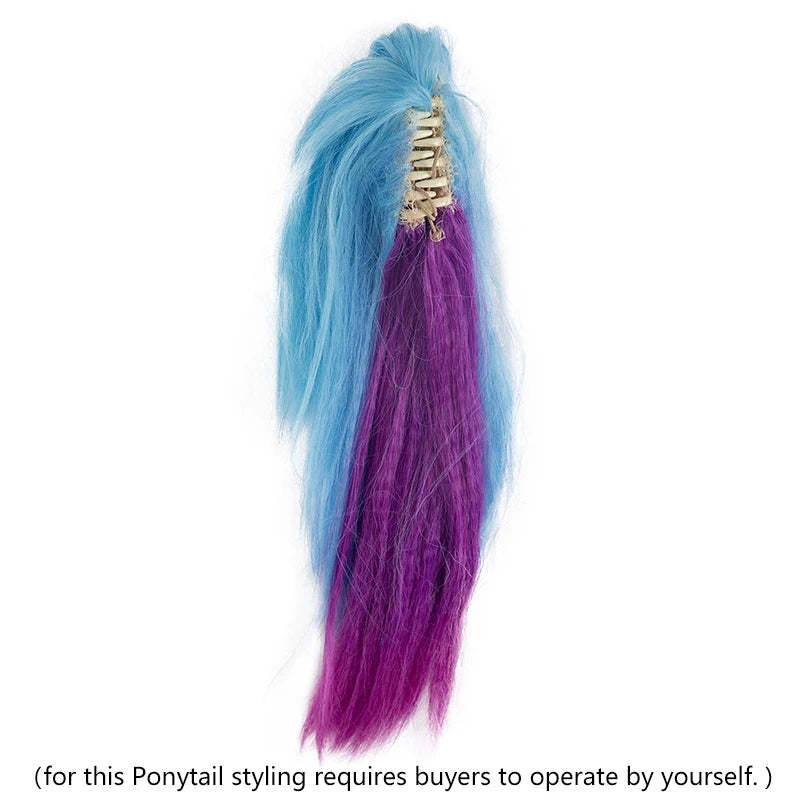 LOL Star Guardian Akali Cosplay Wig - 40cm Mixed Color with Ponytail | Heat Resistant-Astricos