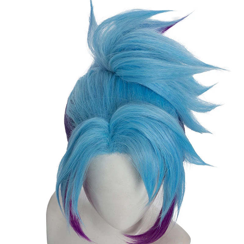 LOL Star Guardian Akali Cosplay Wig - 40cm Mixed Color with Ponytail | Heat Resistant-Astricos