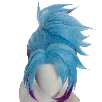 LOL Star Guardian Akali Cosplay Wig - 40cm Mixed Color with Ponytail | Heat Resistant-Astricos