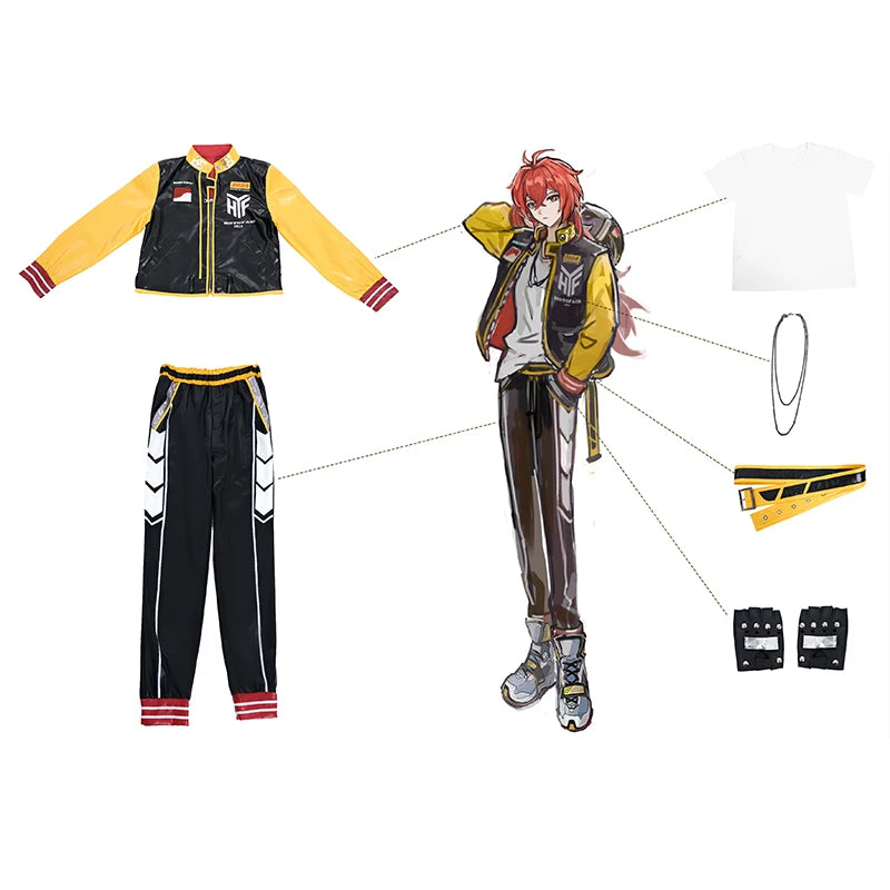 Original Genshin Impact Dulic Cosplay Costume - Pyro Dulic Racing Suit for Halloween & Women Outfits-Astricos