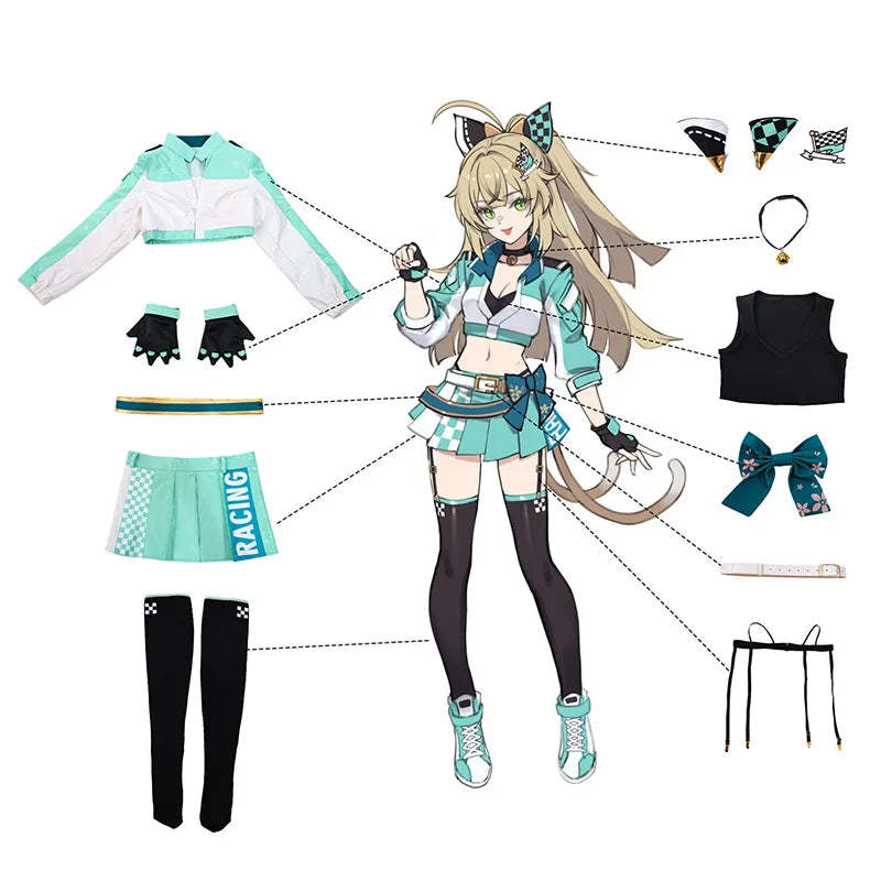 Genshin Impact Kirara Race Queen Cosplay Costume - Halloween & Game Outfit for Women-Astricos