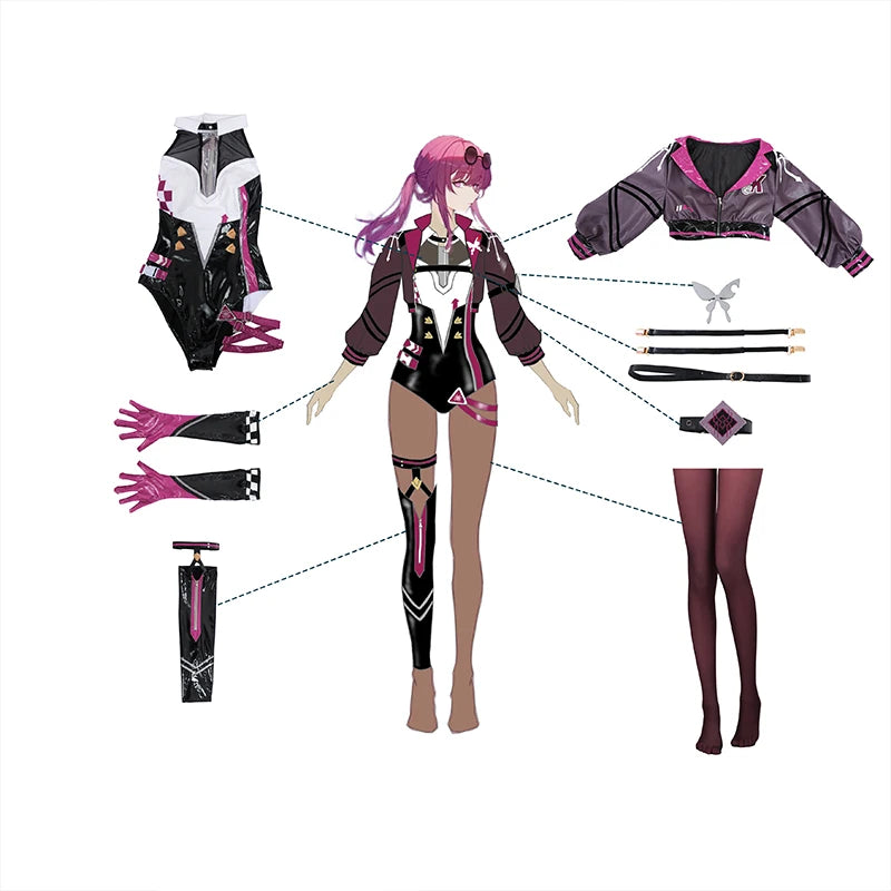 Honkai Star Rail Kafka Cosplay Costume - Women's Racing Suit for Halloween & Conventions-Astricos