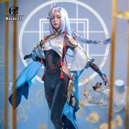 Genshin Impact Shenhe Cosplay Costume - Women's Sexy Jumpsuit Outfit for Halloween & Cosplay-Astricos