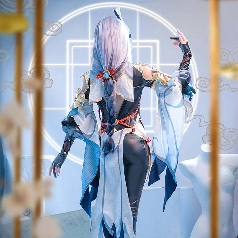 Genshin Impact Shenhe Cosplay Costume - Women's Sexy Jumpsuit Outfit for Halloween & Cosplay-Astricos