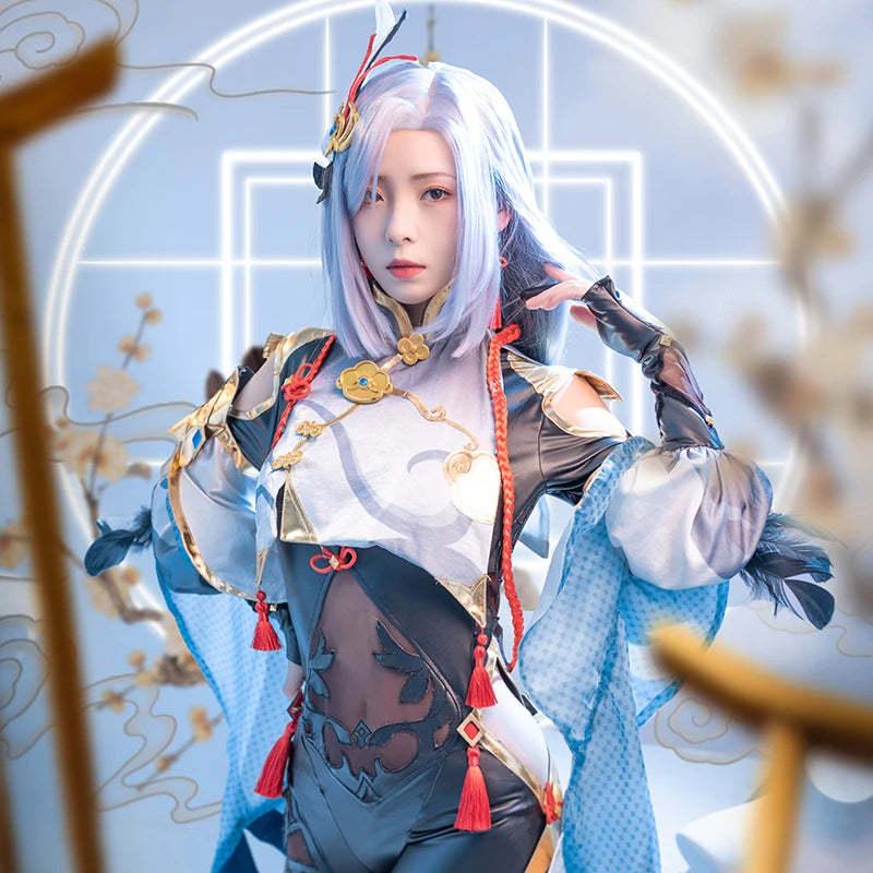 Genshin Impact Shenhe Cosplay Costume - Women's Sexy Jumpsuit Outfit for Halloween & Cosplay-Astricos