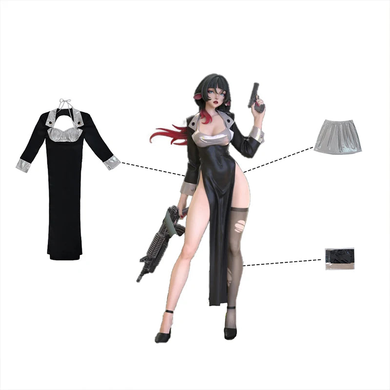 Zenless Zone Zero Jane Doe Undercover Cosplay Costume - Black R&B Uniform for Women-Astricos