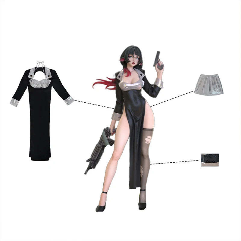 Zenless Zone Zero Jane Doe Undercover Cosplay Costume - Black R&B Uniform for Women-Astricos