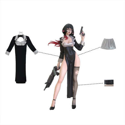 Zenless Zone Zero Jane Doe Undercover Cosplay Costume - Black R&B Uniform for Women-Astricos