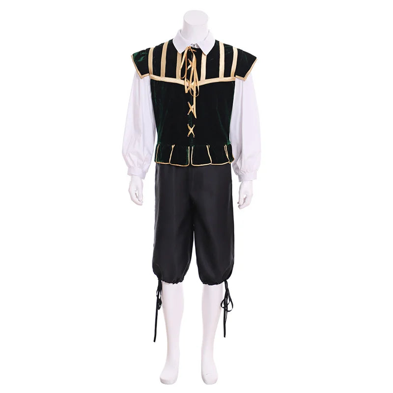Renaissance Tudor Noble Court Doublet Costume | Medieval Jerkin Vest & Viking Outfit | Astricos-Astricos