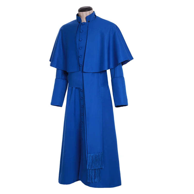 Men’s Roman Cassock Priest Costume - Authentic Catholic Religious Robe for Medieval Cosplay-Astricos