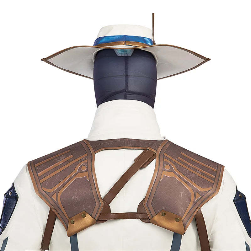 Valorant Cypher Full Cosplay Costume Set - Hat, Coat, Pants & Accessories for Halloween & Parties-Astricos