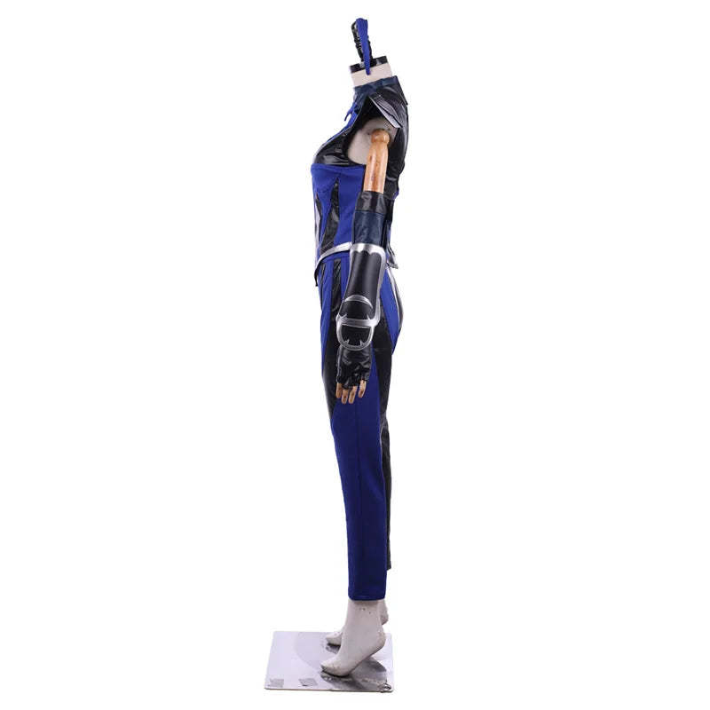 Mortal Kombat 11 Kitana Kahn Cosplay Costume with Face Mask | Princess Kitana Outfit for Women-Astricos
