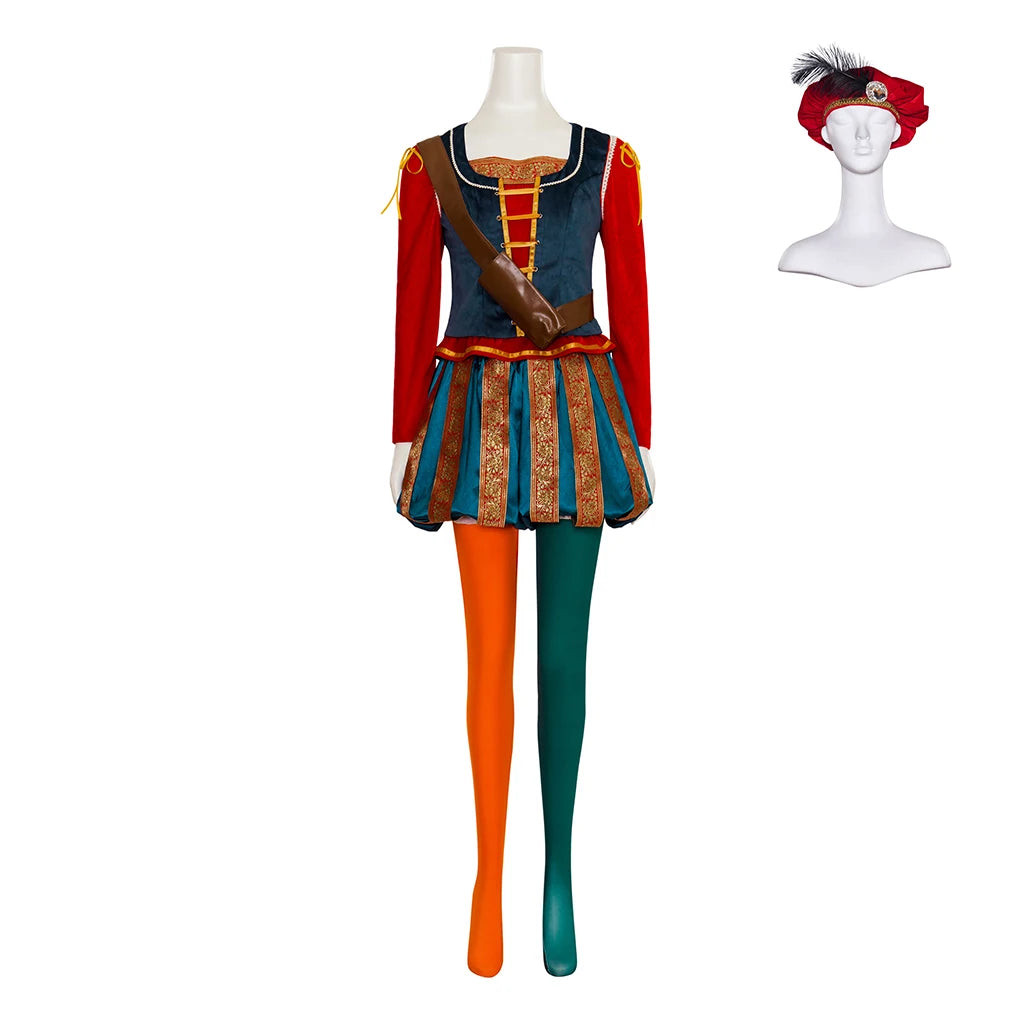 Priscilla Victorian Tudor Nobleman Cosplay Costume with Hat | Custom-Made Halloween Outfit-Astricos