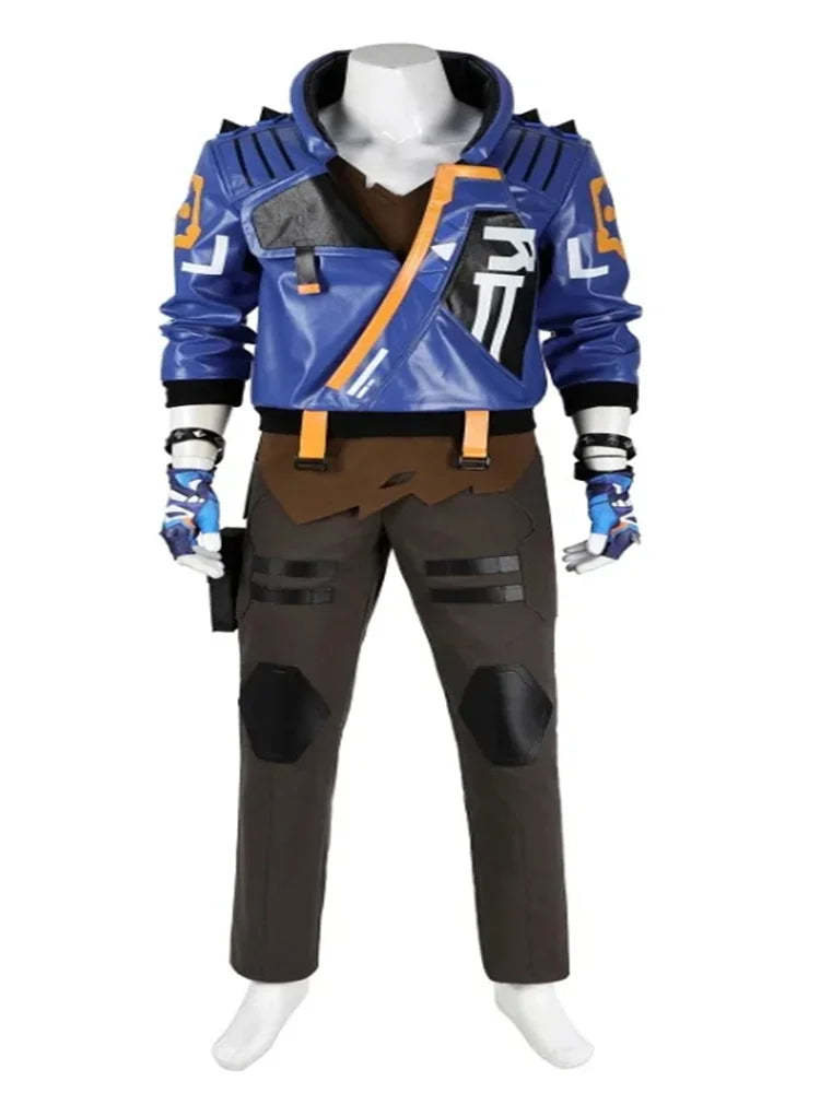 Valorant Yoru Cosplay Costume - Men's Blue Uniform Halloween Carnival Outfit Full Set-Astricos