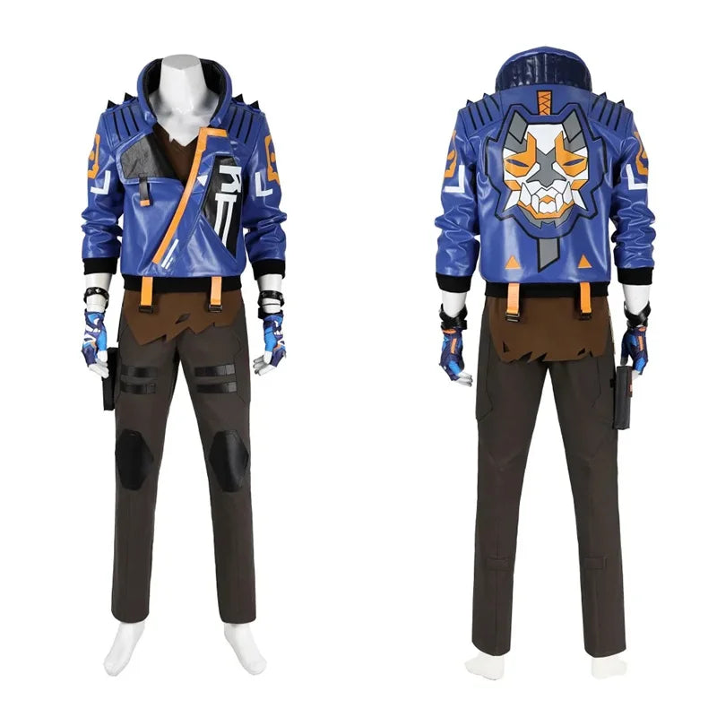 Valorant Yoru Cosplay Costume - Men's Blue Uniform Halloween Carnival Outfit Full Set-Astricos