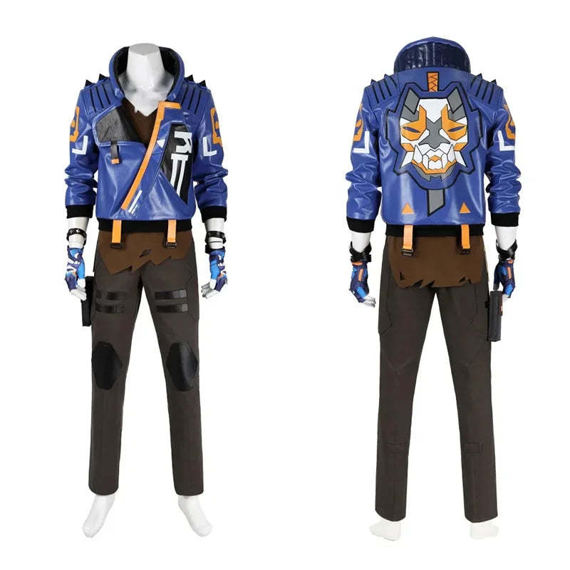 Valorant Yoru Cosplay Costume - Men's Blue Uniform Halloween Carnival Outfit Full Set-Astricos