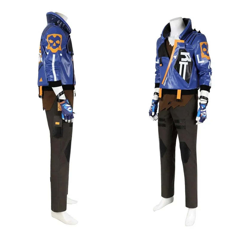 Valorant Yoru Cosplay Costume - Men's Blue Uniform Halloween Carnival Outfit Full Set-Astricos