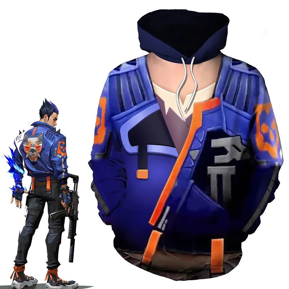 Yoru Valorant Cosplay Costume - Unisex 3D Hoodie & Sweatshirt for Punk Hip-Hop Fans-Astricos