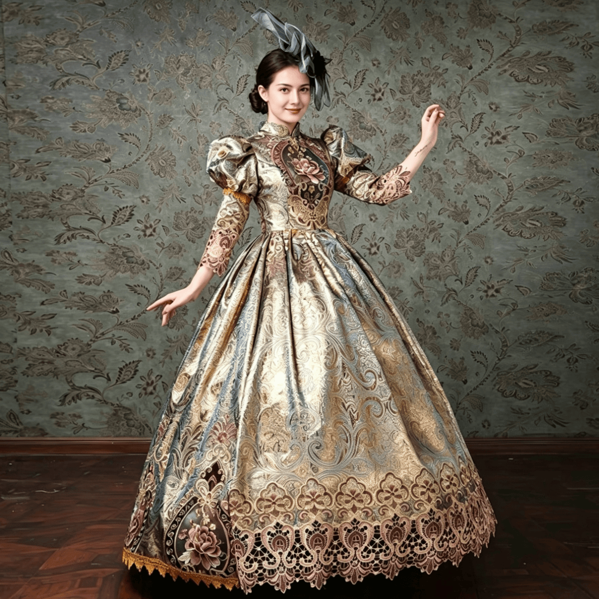 European Court Ball Gown, Custom‑Made for Stage Show & Themed Photoshoot