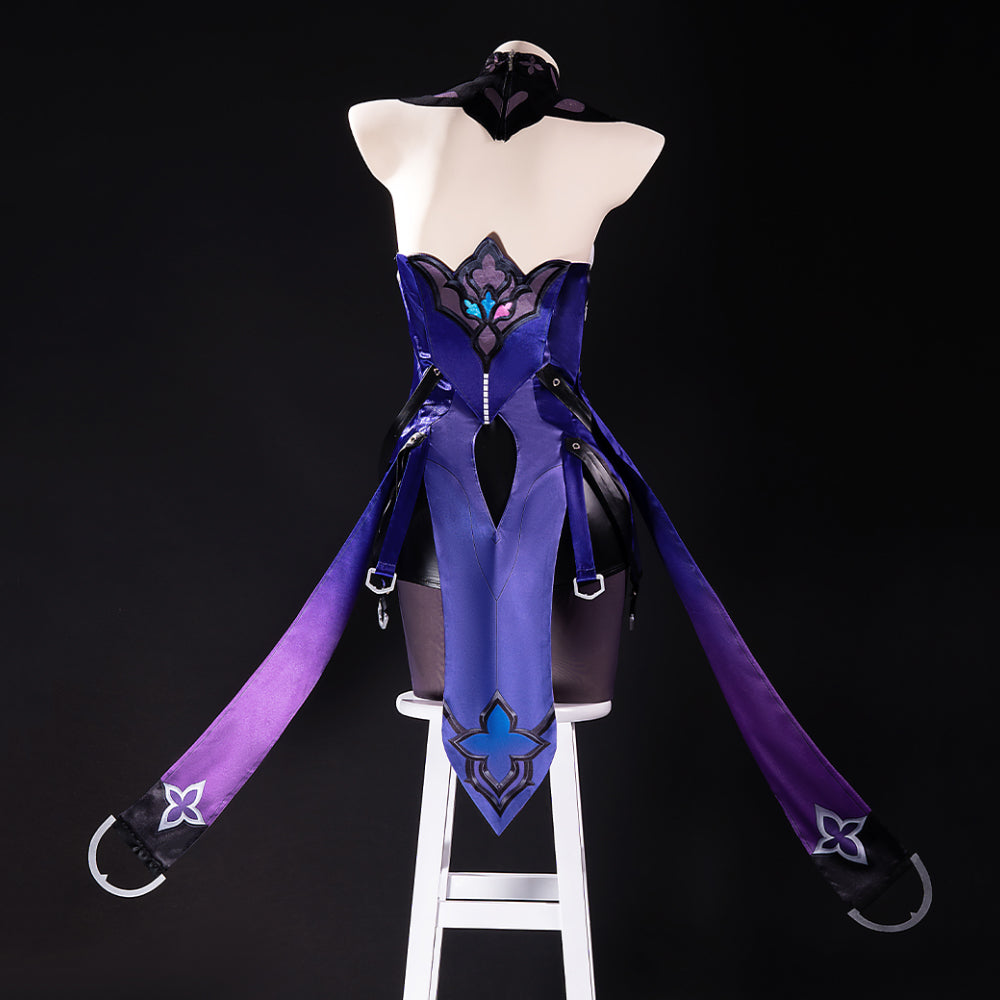 Honkai Star Rail Black Swan Cosplay Costume - Purple Dress & Wig Set | Astricos-Astricos