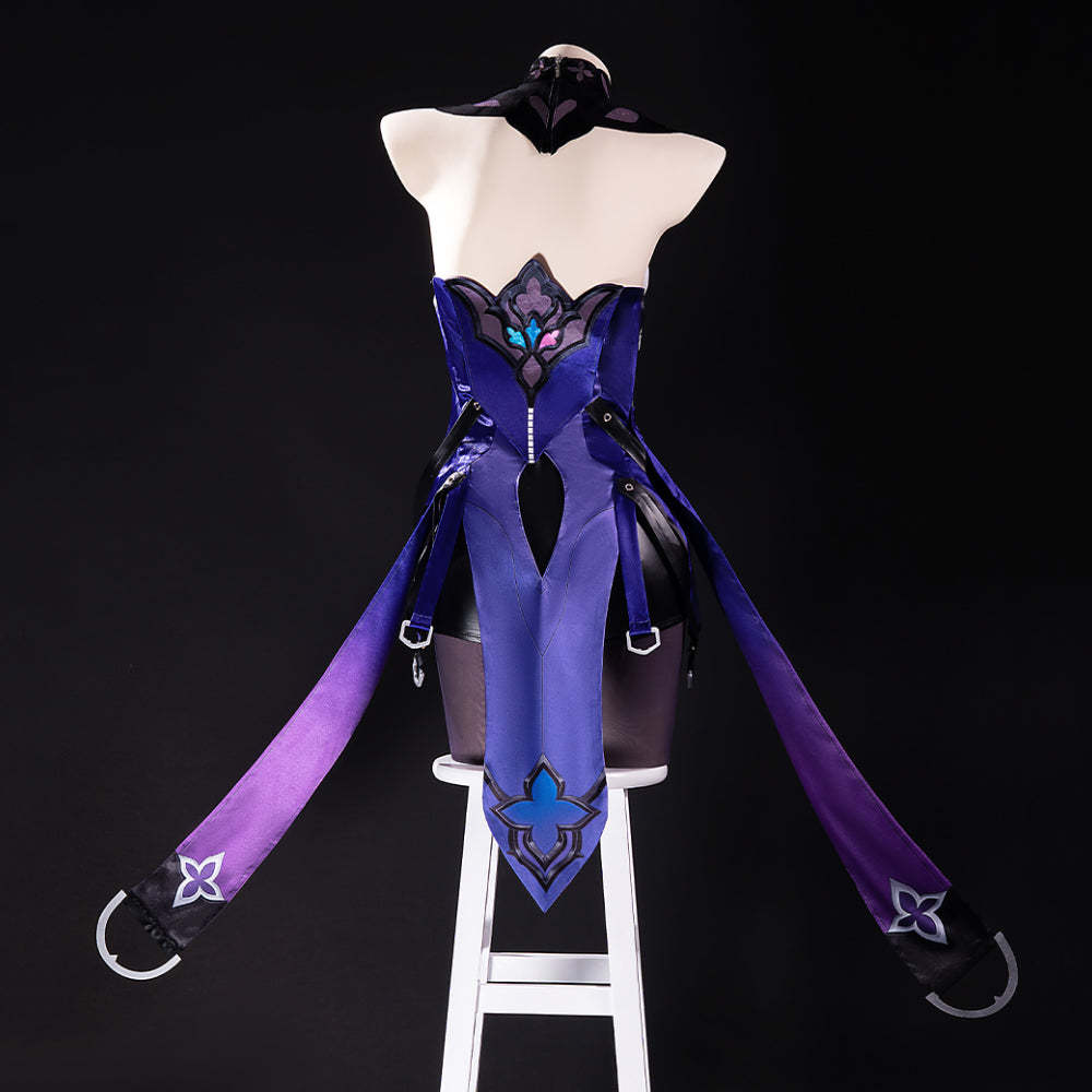 Honkai Star Rail Black Swan Cosplay Costume - Purple Dress & Wig Set | Astricos-Astricos