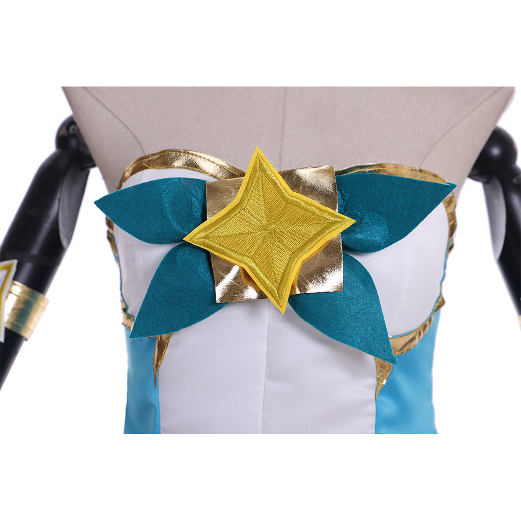 LOL Soraka Cosplay Costume – Guardian New Skin Sexy Blue Tube Dress for Women & Girls-Astricos
