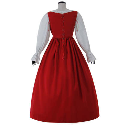 Women's Red Medieval Renaissance Victorian Princess Costume for Evening Balls & Theme Parties-Astricos