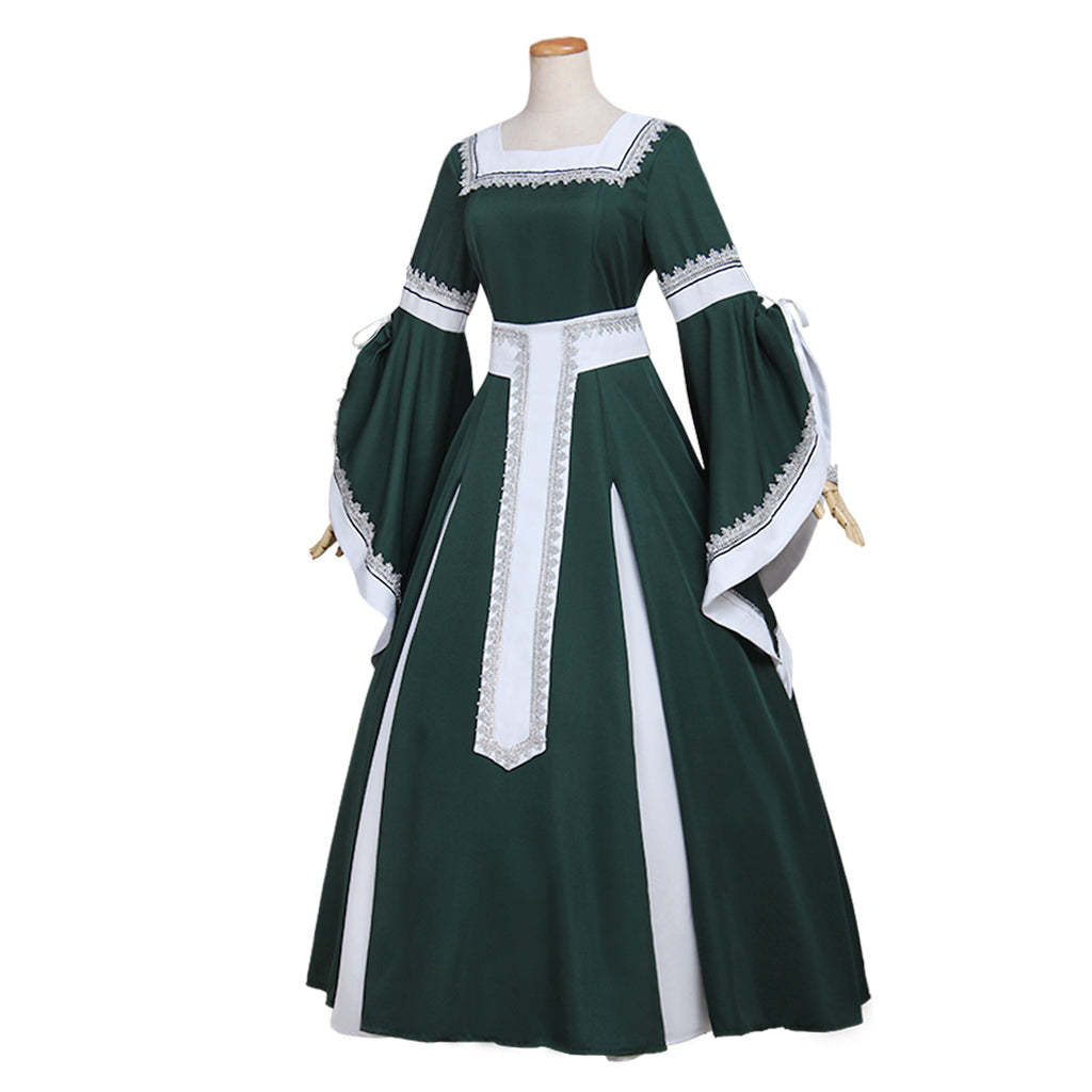 Medieval Palace Princess Green Dress - Renaissance Victorian Cosplay Costume for Women-Astricos