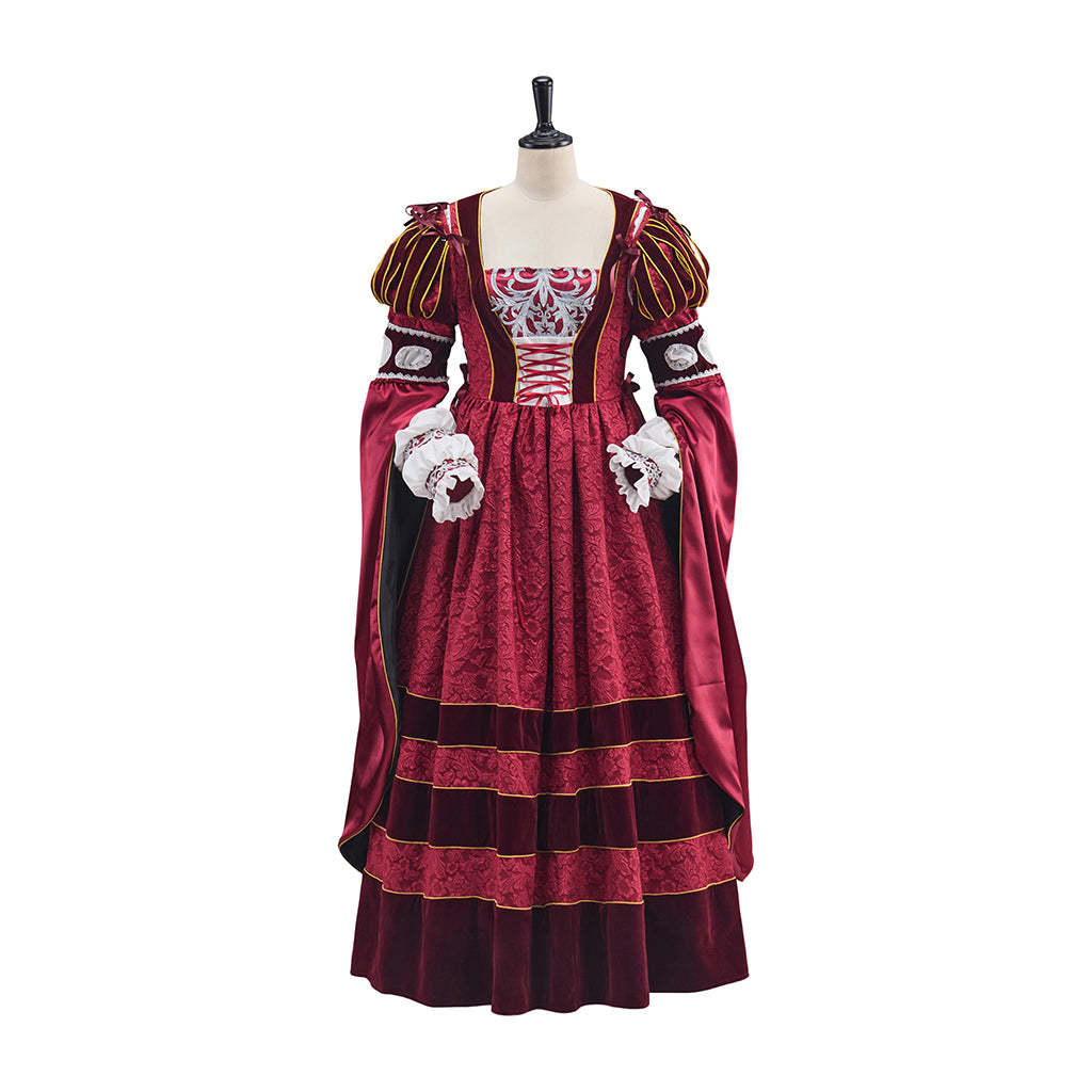 Tudor Dynasty Rose Pink Dress Cosplay Costume - Authentic Historical Outfit-Astricos