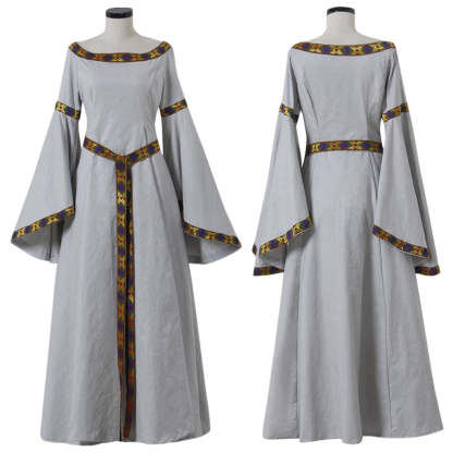 Medieval Royal White Princess Dress - Queen Elizabeth Inspired Cosplay Costume-Astricos