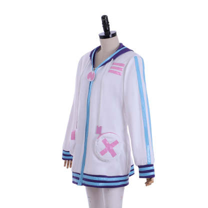 Purple Heart Cosplay Hoodie | Hyperdimension Neptunia Zip-Up Sweatshirt | Unisex Anime Jacket-Astricos
