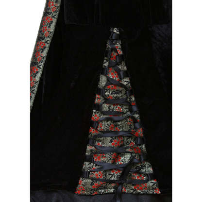 Victorian Rococo Medieval Gown - Gothic Punk Black Velvet Cosplay Costume-Astricos
