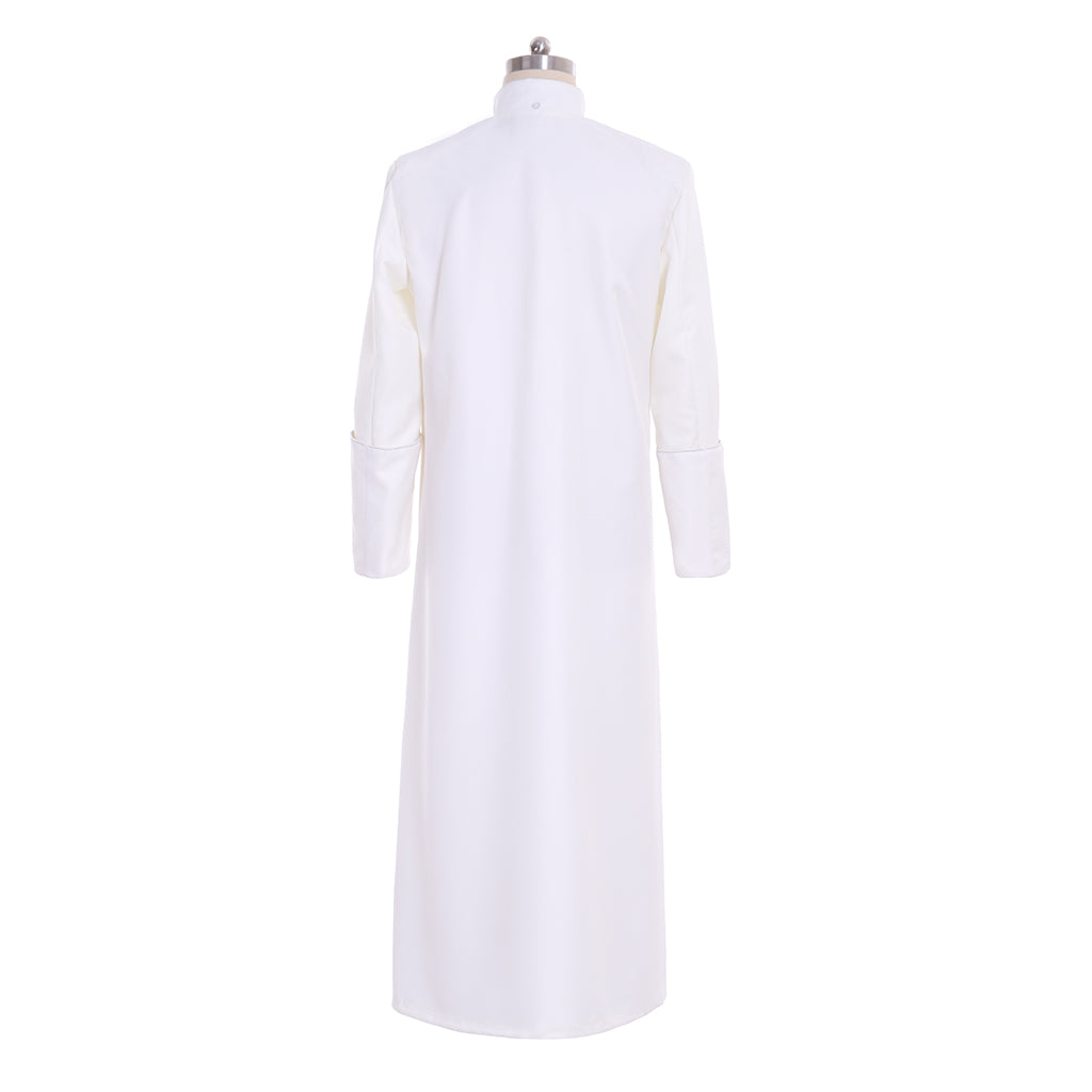 Authentic Roman White Priest Cassock Robe - Medieval Clergyman Vestments & Gothic Wizard Costume-Astricos
