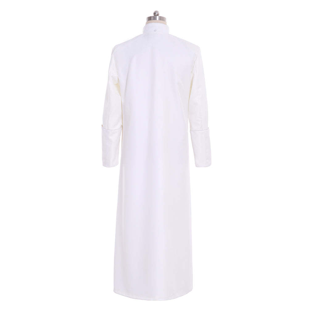 Authentic Roman White Priest Cassock Robe - Medieval Clergyman Vestments & Gothic Wizard Costume-Astricos
