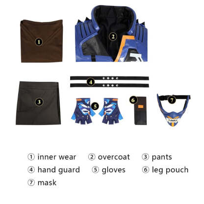 Yoru Kiritani Ryō VALORANT Cosplay Costume Set with Accessories for Men - Astricos-Astricos