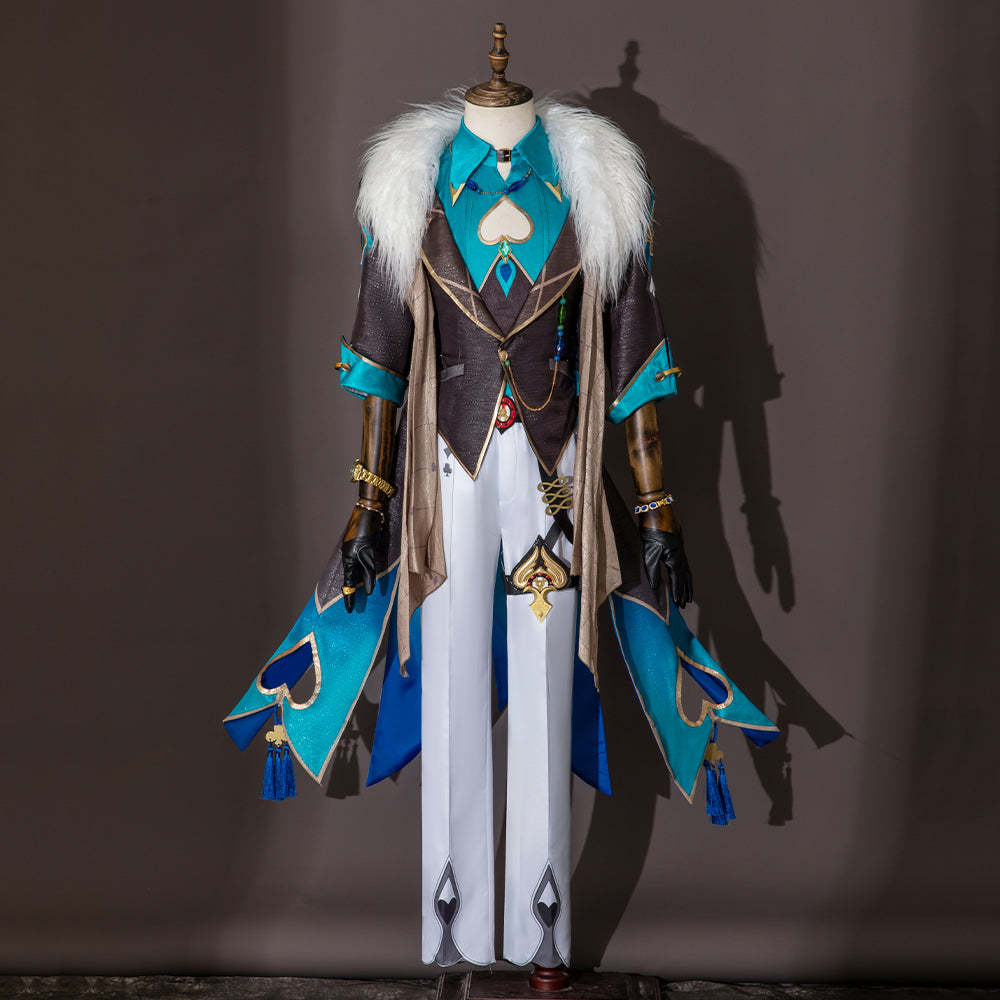 Honkai Star Rail Aventurine Cosplay Costume Wig & Earrings Set | Authentic Game Cosplay Accessories-Astricos