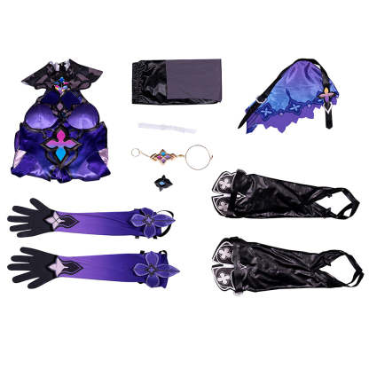 Honkai Star Rail Black Swan Cosplay Costume - Purple Dress & Wig Set | Astricos-Astricos