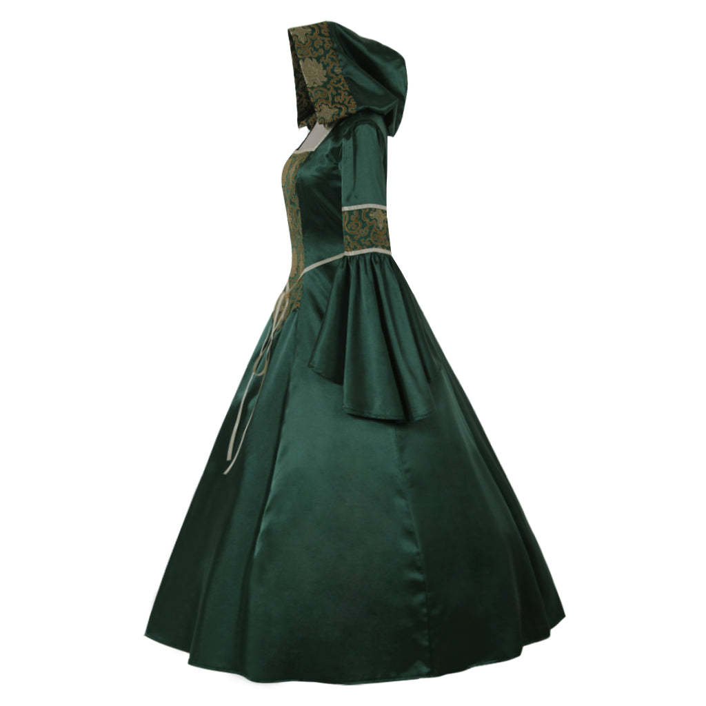 Elegant Medieval Noble Ball Gowns for Women - Victorian Gothic Evening Dresses in Green-Astricos