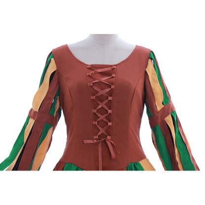 Rainbow Vintage Medieval Victorian Evening Dress for Women – Elegant Cosplay Costume-Astricos