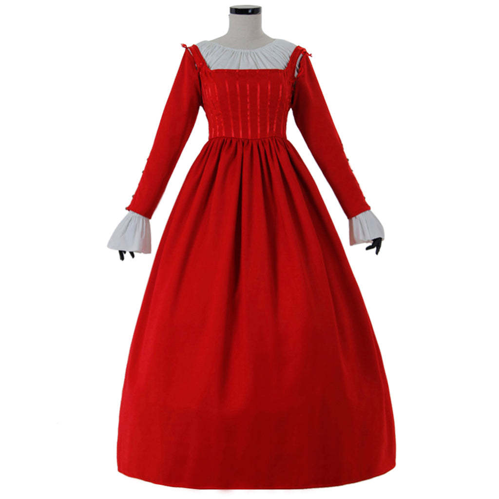 Women's Red Medieval Renaissance Victorian Princess Costume for Evening Balls & Theme Parties-Astricos