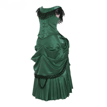 Victorian Bustle Gown | Elegant Queen’s Gothic Georgian Dress for Masquerade & Reenactment-Astricos