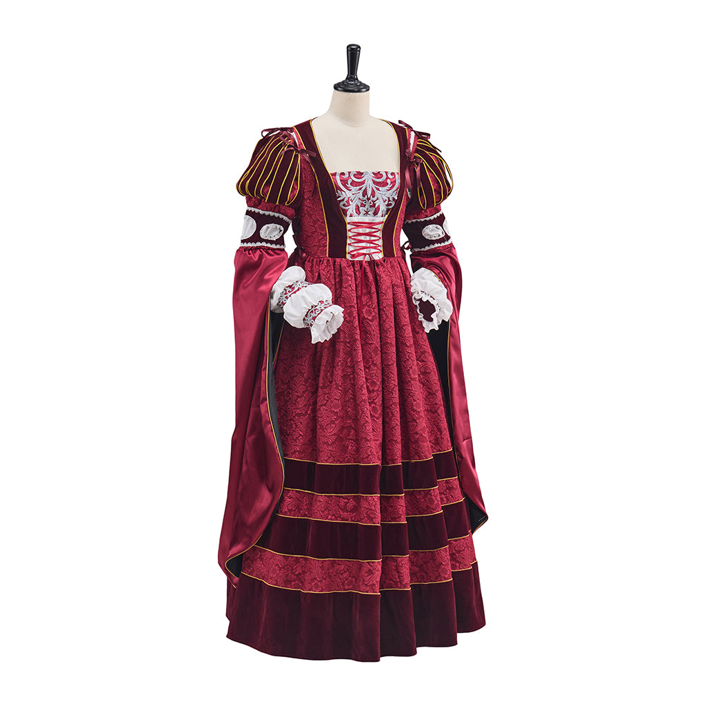 Tudor Dynasty Rose Pink Dress Cosplay Costume - Authentic Historical Outfit-Astricos