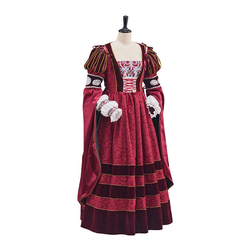Tudor Dynasty Rose Pink Dress Cosplay Costume - Authentic Historical Outfit-Astricos