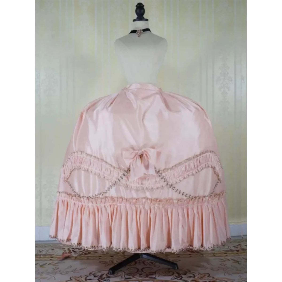 Renaissance Pink Floral Dress - French Style Rococo Baroque Princess Gown-Astricos