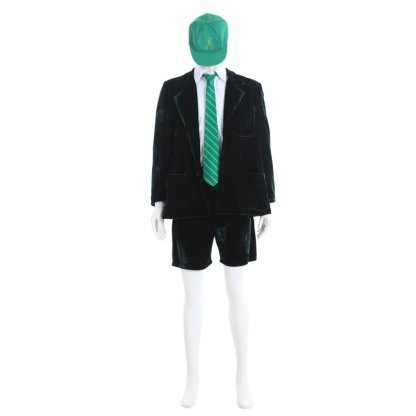 AC/DC Angus Young School Boy Cosplay Costume – Velvet Coat & Shorts Set for Men & Women-Astricos