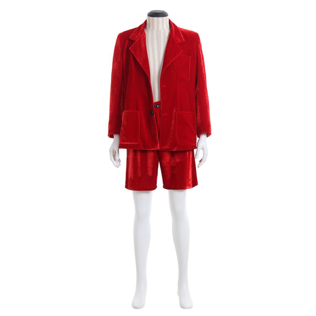 AC/DC Angus Young School Boy Cosplay Costume – Velvet Coat & Shorts Set for Men & Women-Astricos