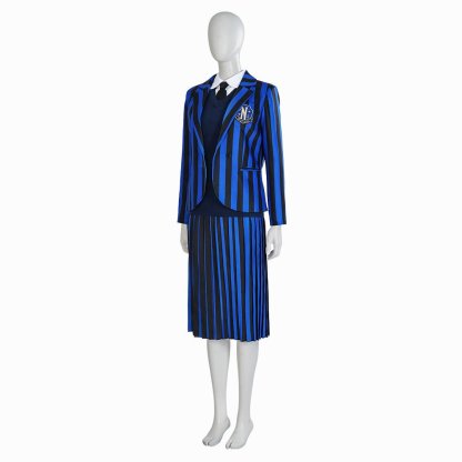 Wednesday Addams Cosplay Costume - Gothic School Uniform Full Set for Anime & Halloween-Astricos